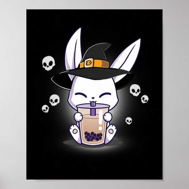Poster Halloween Bo Bunny Kawaii Anime Bruxa Bunny Bo (Frente)