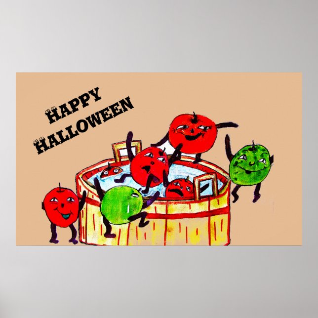 POSTER HALLOWEEN BOBBBING PARA FESTA DE MAÇÃS (Frente)
