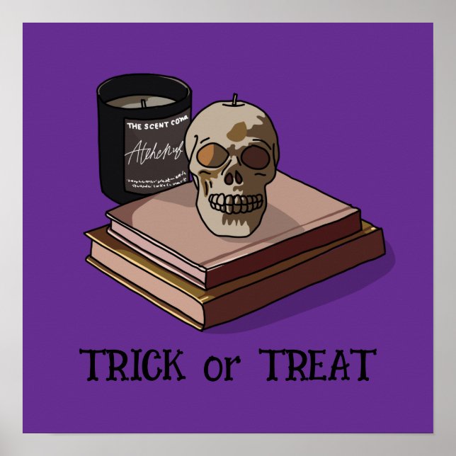 Poster Halloween - Bonito Céu Branco Engraçado (Frente)