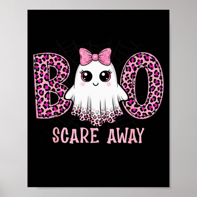 Poster Halloween Boo E Away Breast Cancer Awareness Cute  (Frente)