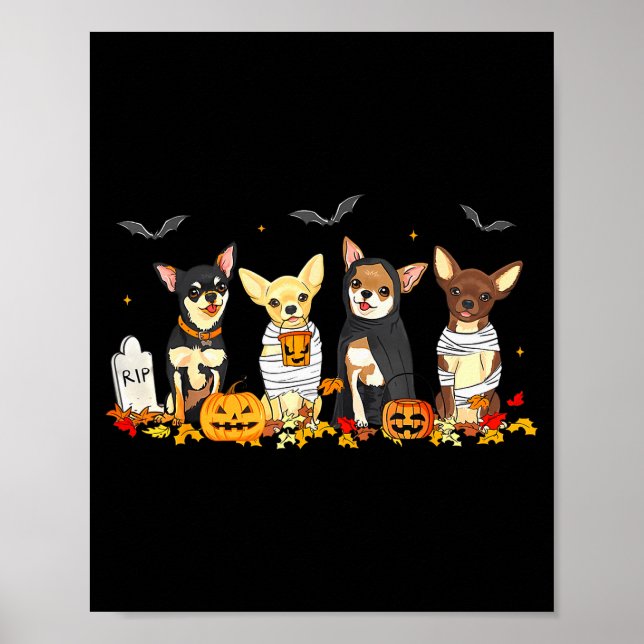 Poster Halloween Chihuahua Ghost Soky Chihuahua Lovers Do (Frente)