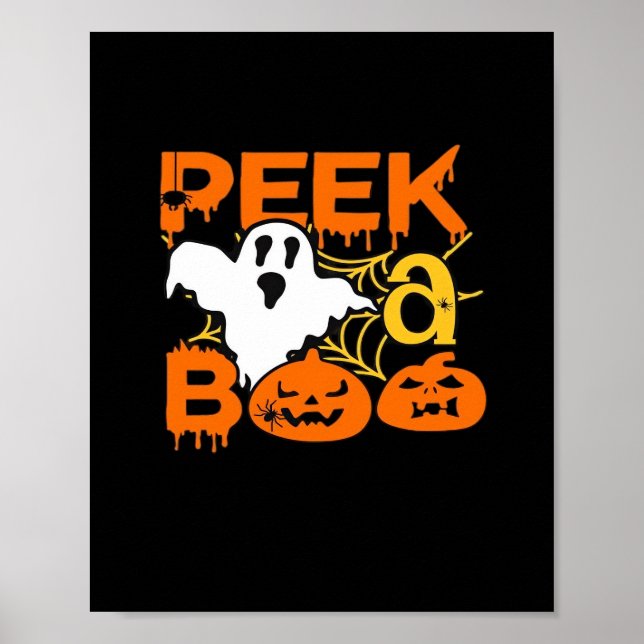 Poster Halloween Com Pumpkins Peekaboo (Frente)