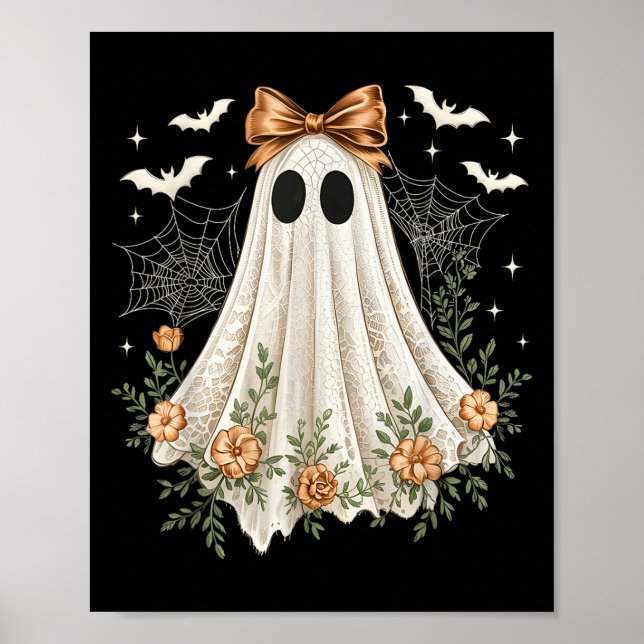 Poster Halloween Coquette Lace Ghost Boo Boojee Soky Seas (Frente)