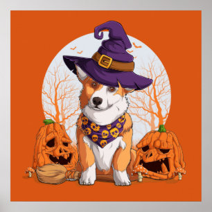 Poster Halloween Corgi