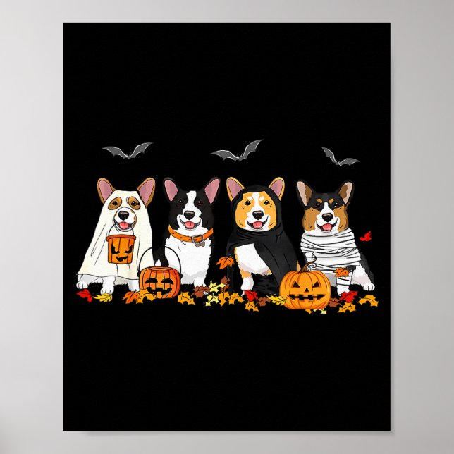 Poster Halloween Corgi Ghost Soky Corgi Lovers Dog Mama P (Frente)