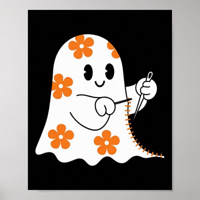 Poster Halloween Costume Costume Fazendo Ghost Boo Engraç (Frente)