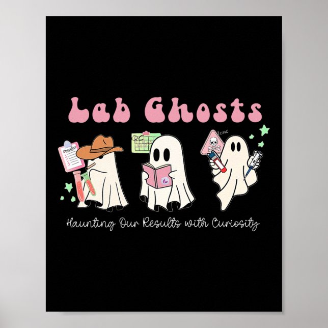 Poster Halloween Costume Ghost Teacher Laboratory Lab Tec (Frente)