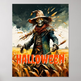 Poster Halloween Creepy Scarecrow