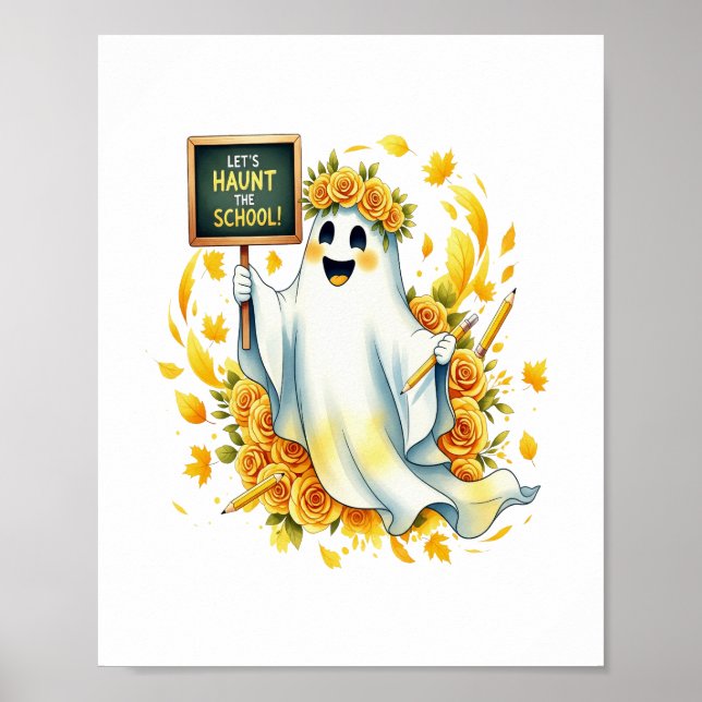 Poster Halloween da Escola de Hunt Fantasma (Frente)