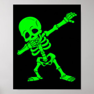 Poster Halloween Dabbing Skeleton Boys Meninas Crianças D