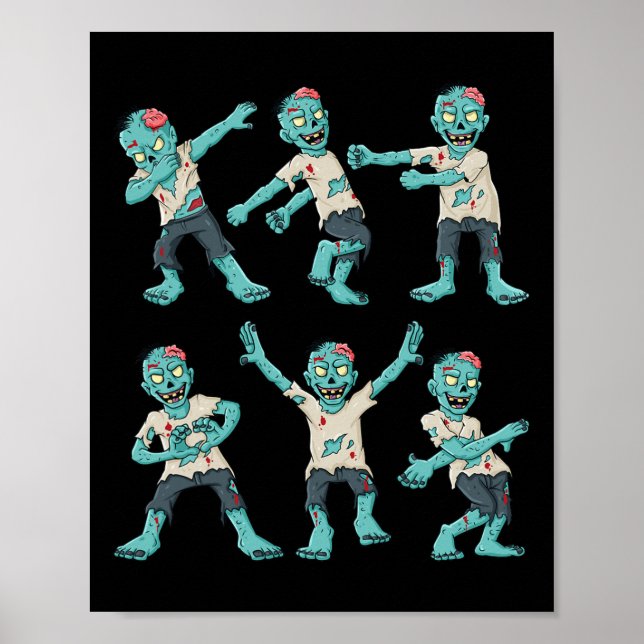 Poster Halloween Dançando Zombies Dançando Desafio Boys G (Frente)