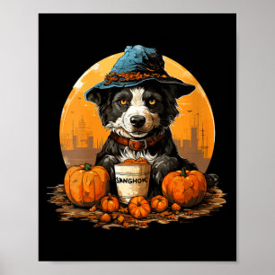 Poster Halloween de cachorro para mulheres