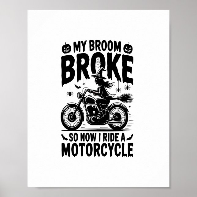 Poster Halloween de motocicleta de bruxas (Frente)