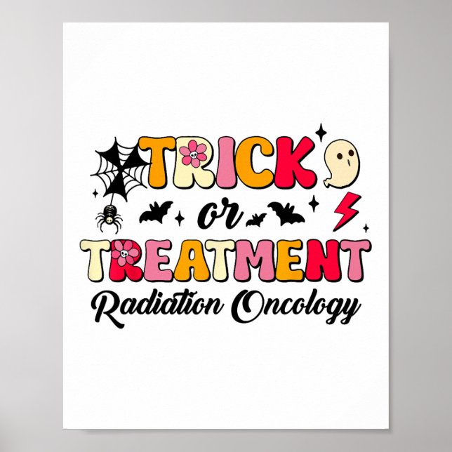 Poster Halloween De Oncologia De Trick Ou De Tratamento (Frente)