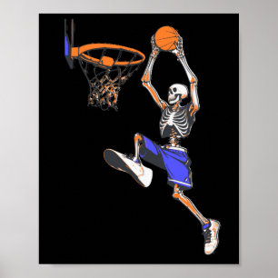 Poster Halloween de Skeleton de Slam Dunk, basquete