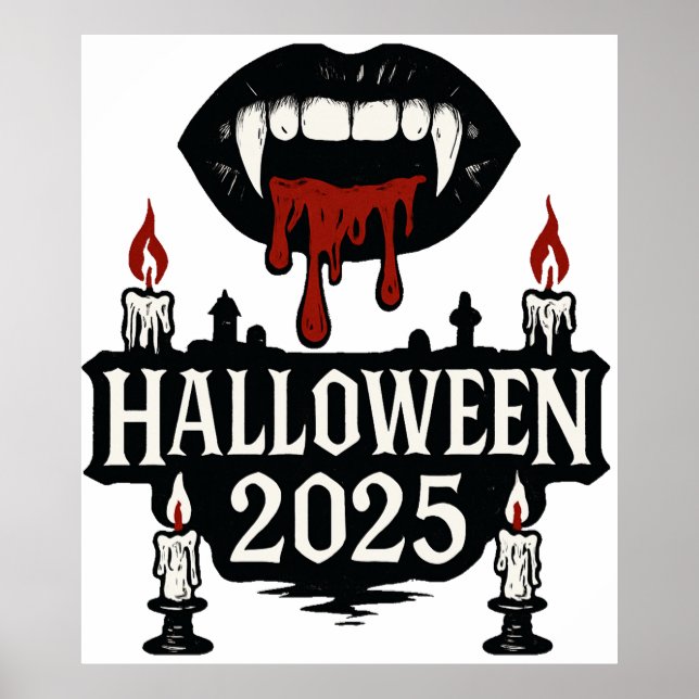 Poster Halloween de vampiro gótico (Frente)