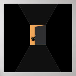 Poster Halloween Decor Black Cat