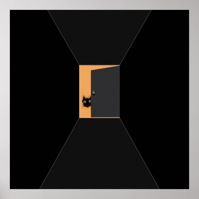 Poster Halloween Decor Black Cat (Frente)