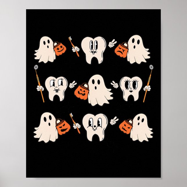 Poster Halloween Dentista Dentista Dentista Higienista De (Frente)