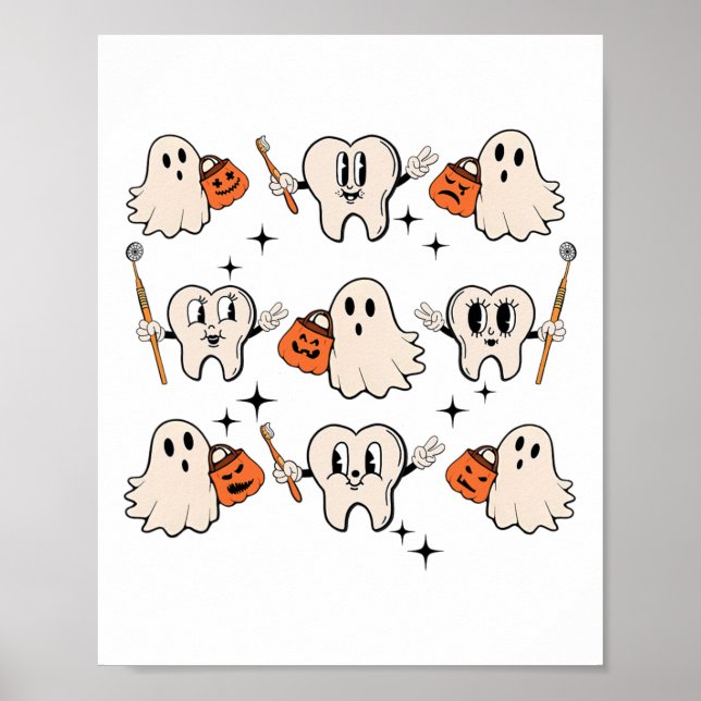 Poster Halloween Dentista Dentista Dentista Higienista De (Frente)