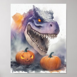Poster Halloween Dinosaur Pumpkins