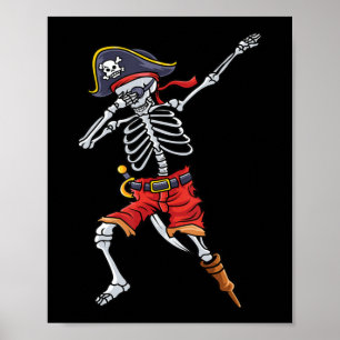 Poster Halloween Divertido Para Rapazes Com Esqueleto Pir