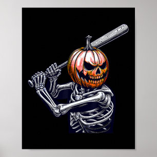 Poster Halloween do jogador de beisebol