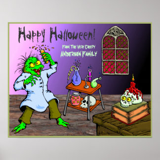 Pôster Halloween do Laboratório de Ciências Loucas