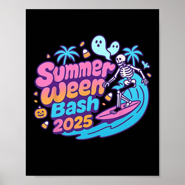 Poster Halloween do Skeleton Beach Party Sh 2025 (Frente)