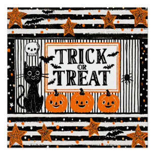 Pôster Halloween Doces ou Travessuras