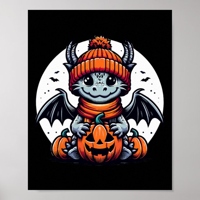 Poster Halloween Dragon Pumpkin (Frente)
