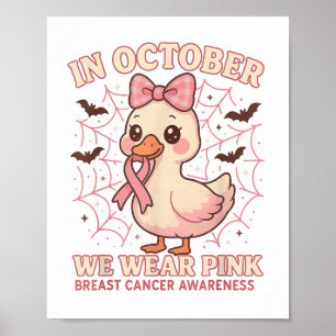Poster Halloween Em Outubro Nós Vestimos O Cancer De Mama