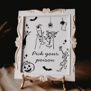 Poster Halloween Escolhe Seu Sinal de Cocktail Venenoso P