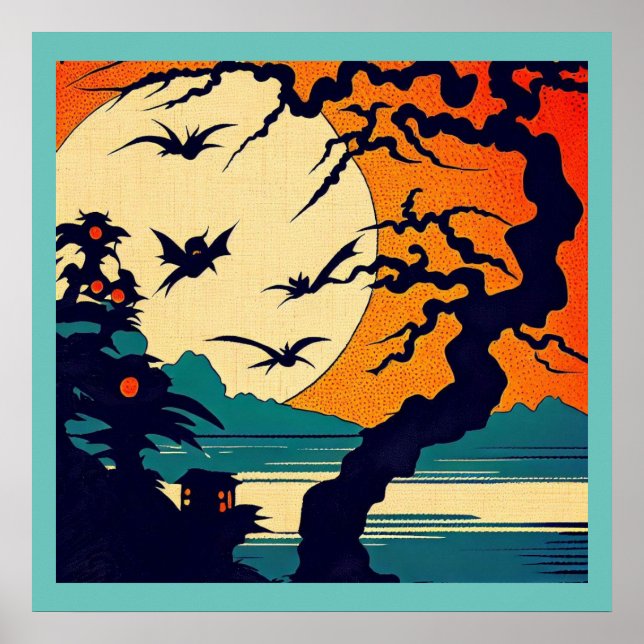 Poster Halloween - Estilo de recorte de madeira 7 (Frente)