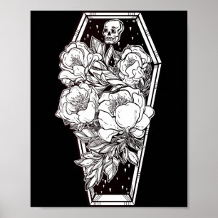 Poster Halloween Floral Assustador