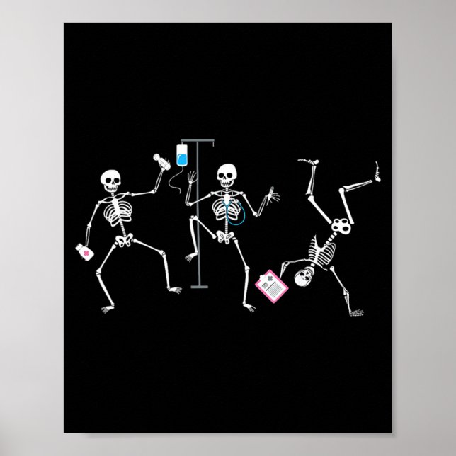 Poster Halloween Funny Skeleton Nurse Soky Registered Nur (Frente)