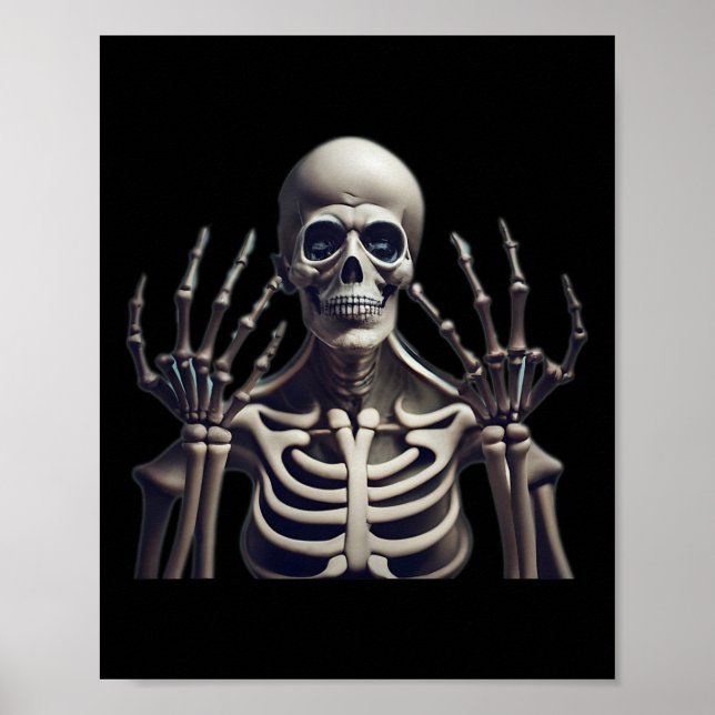 Poster Halloween Funny Skeleton Para Mulheres Crianças (Frente)