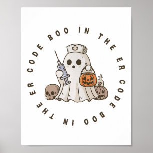 Poster Halloween Ghost Emergency Department - Roo de Emer