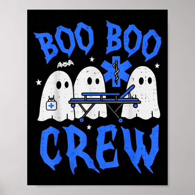 Poster Halloween Ghost Ems Emt Paramedic Funny Emergency  (Frente)