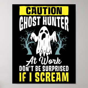 Poster Halloween Ghost Hunter Trabalha Paranormal Fantasm