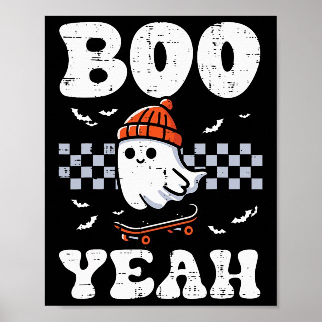 Poster Halloween Ghost Skateboard Boo Sim Costume Boys K (Frente)
