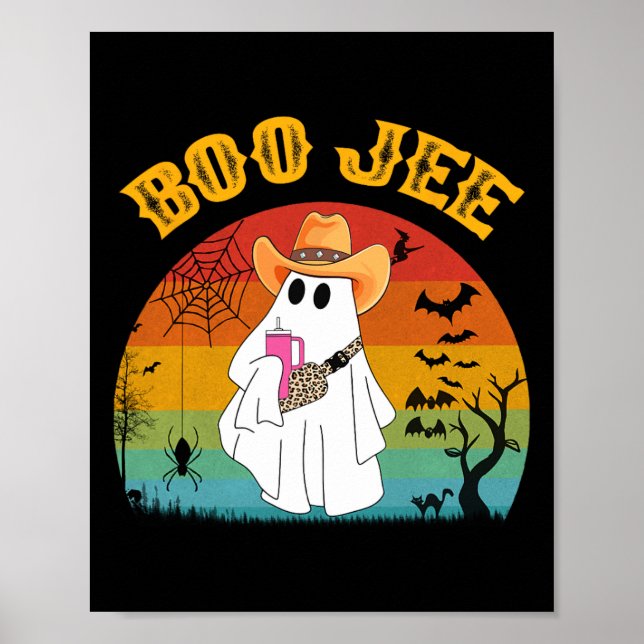 Poster Halloween Ghost Spooky Figurume Boo Jee Ghost Com (Frente)