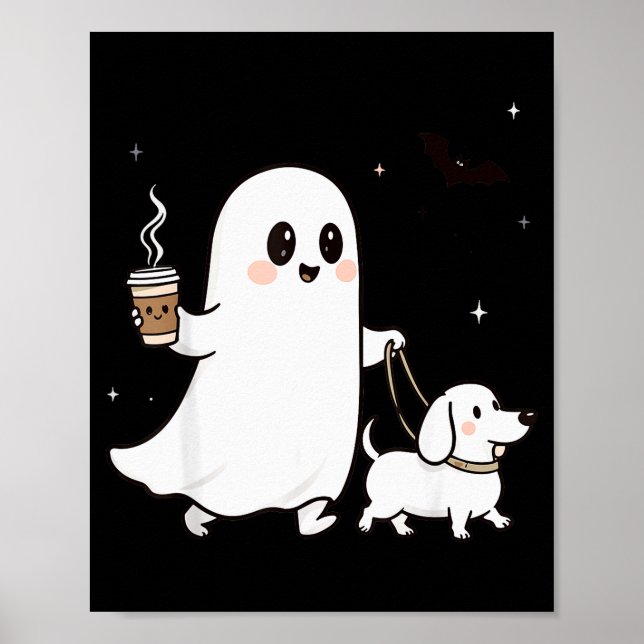 Poster Halloween Ghost Walking Dog Soky Season Halloween  (Frente)