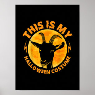 Poster Halloween Goat Costumes Funny Goat Farming Farmer