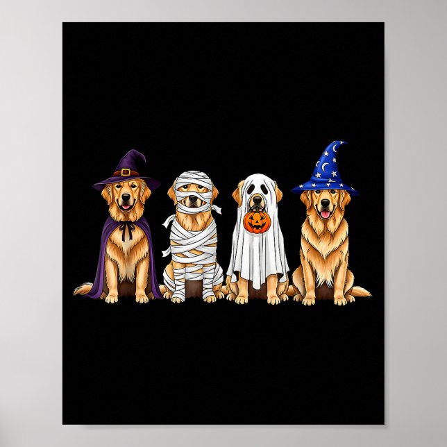 Poster Halloween Golden Retriever Ghost Soky Dog Lovers D (Frente)