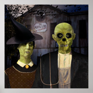 Pôster Halloween Gótico Americano