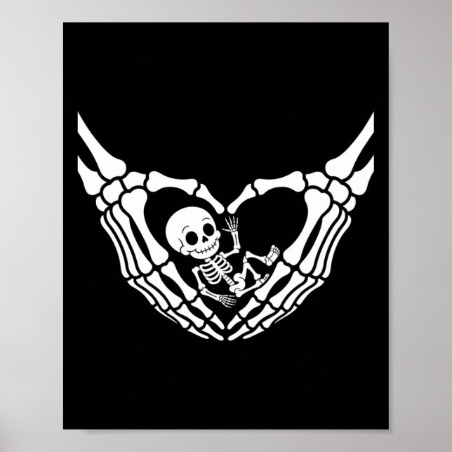 Poster Halloween Grávida Bebê Esqueleto Estranho Nova Est (Frente)