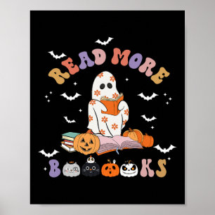 Poster Halloween Groovy Leia Mais Livros Ghost Re