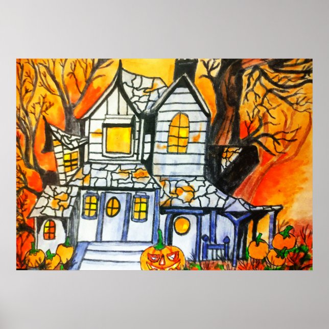 POSTER HALLOWEEN HAUNTED HOUSE (Frente)