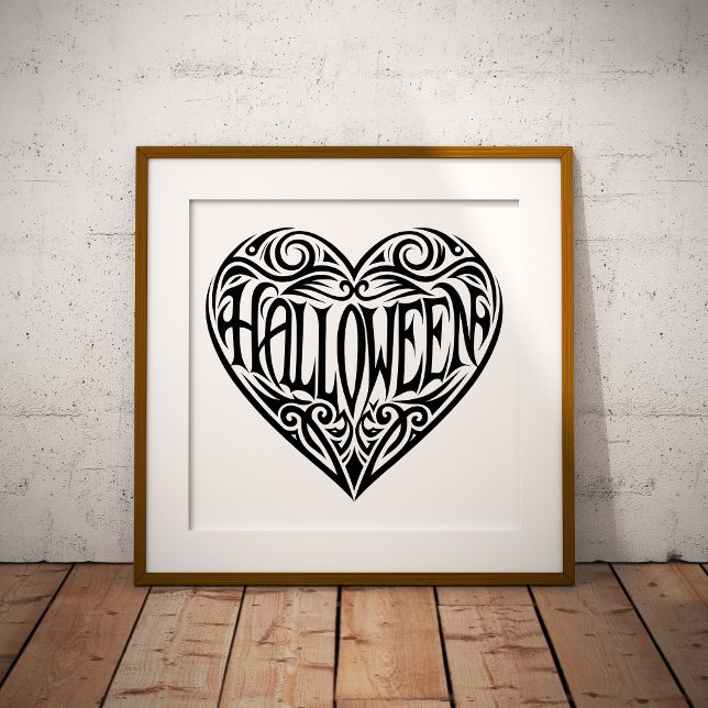 Poster Halloween Heart, Black Heart, Holiday (Criador carregado)